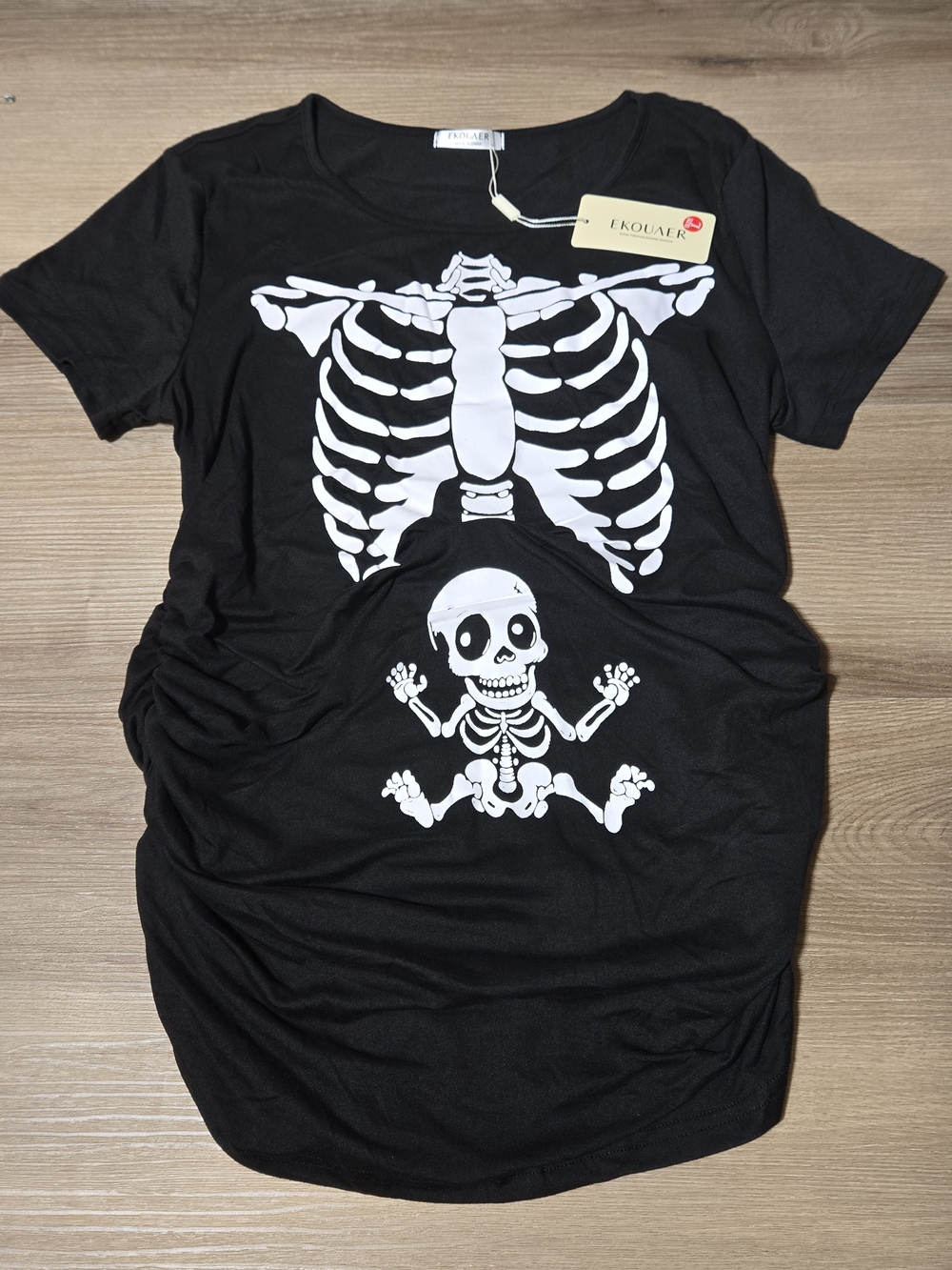 Ekouaer Black Maternity Skeleton Tunic Top